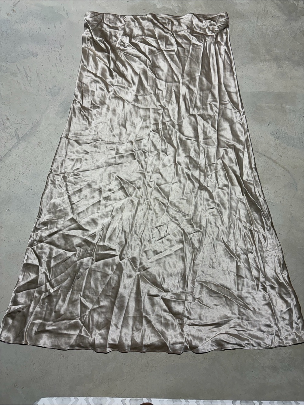 Quince 100% washable silk maxi skirt champagne XL - Picture 4 of 10